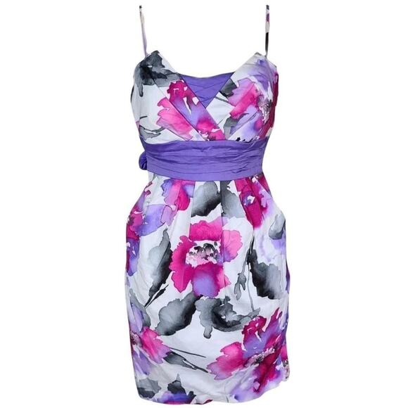 candies white pastel pink purple watercolor floral dress  sz 1 - Picture 1 of 4